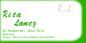 rita lancz business card